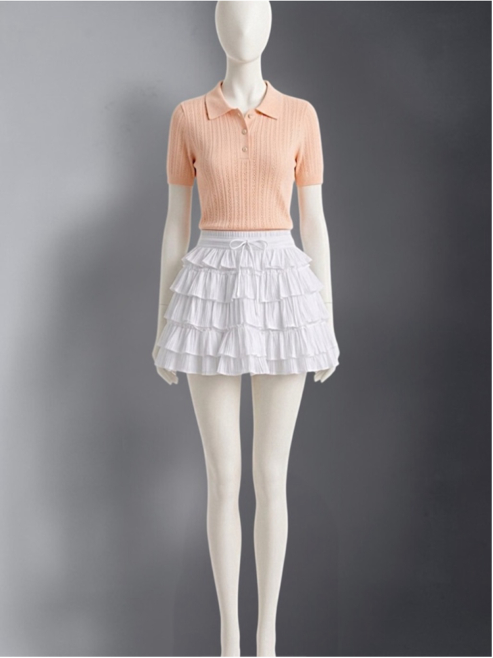 H&M Divided White Tiered Ruffle Mini Skirt – Size M - Picture 10 of 15